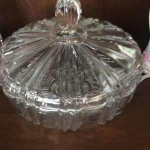 Cut glass candy dishes with lids